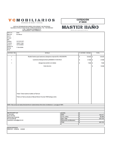 Cotizacion VC-000939