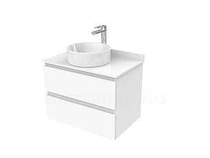 Mueble Vanitorio  para lavamanos sobreponer simple de 70 cm M2-730-SPA / Blanco alto brillo