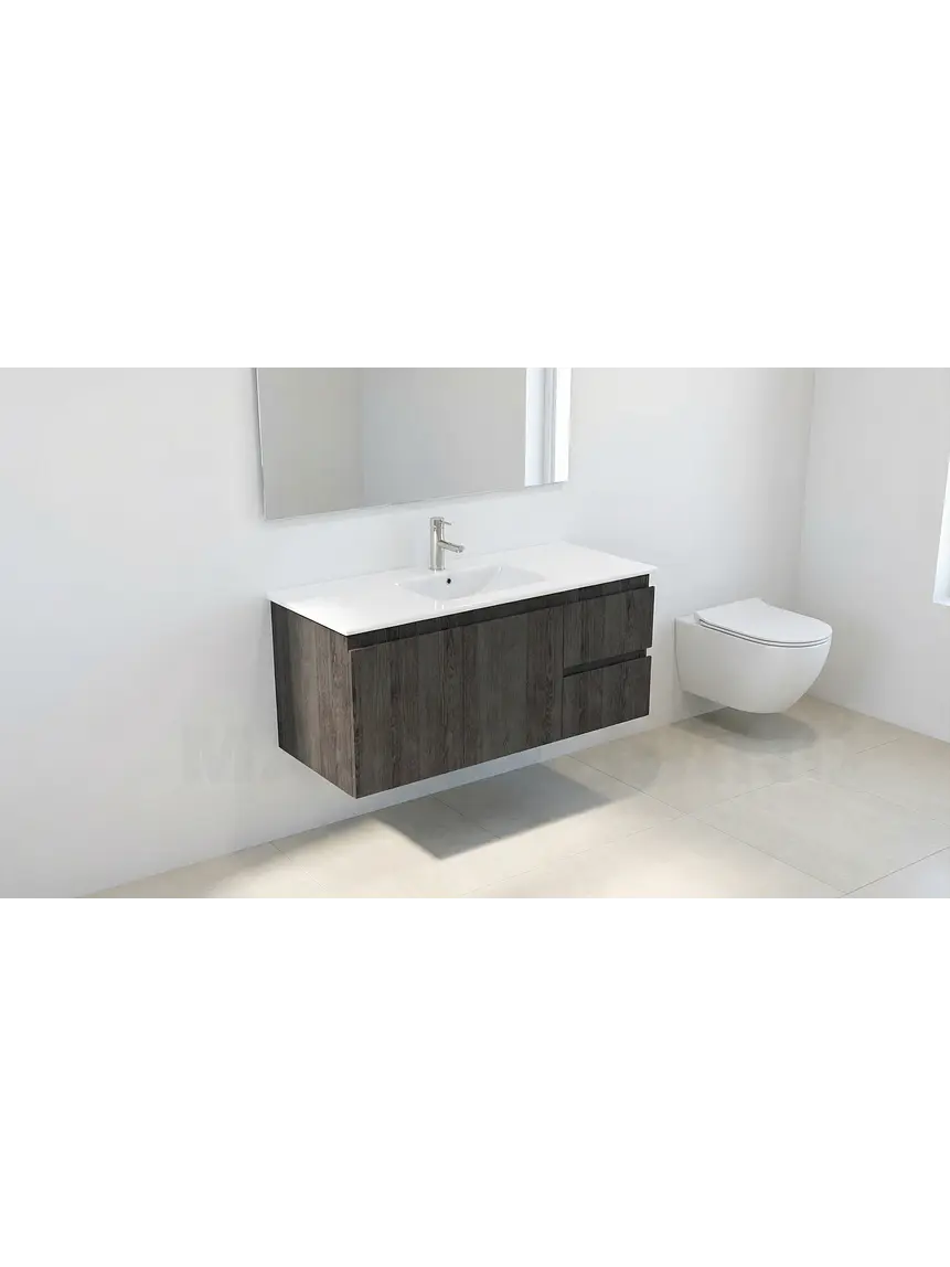 Mueble vanitorio aereo con cubierta de loza de 100 cm / M2-1001-A / Espresso 1