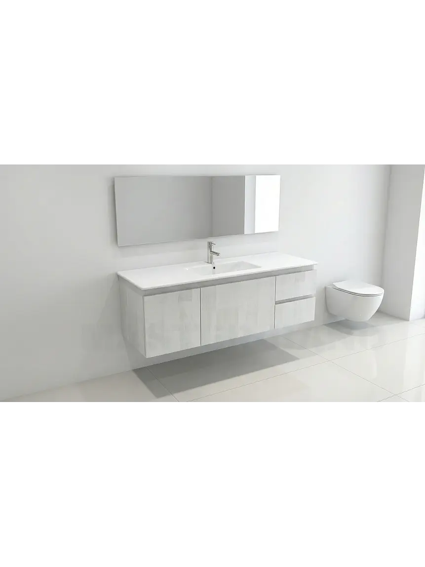 Mueble vanitorio aereo con cubierta de loza de 100 cm / M2-1001-A / Legno 1
