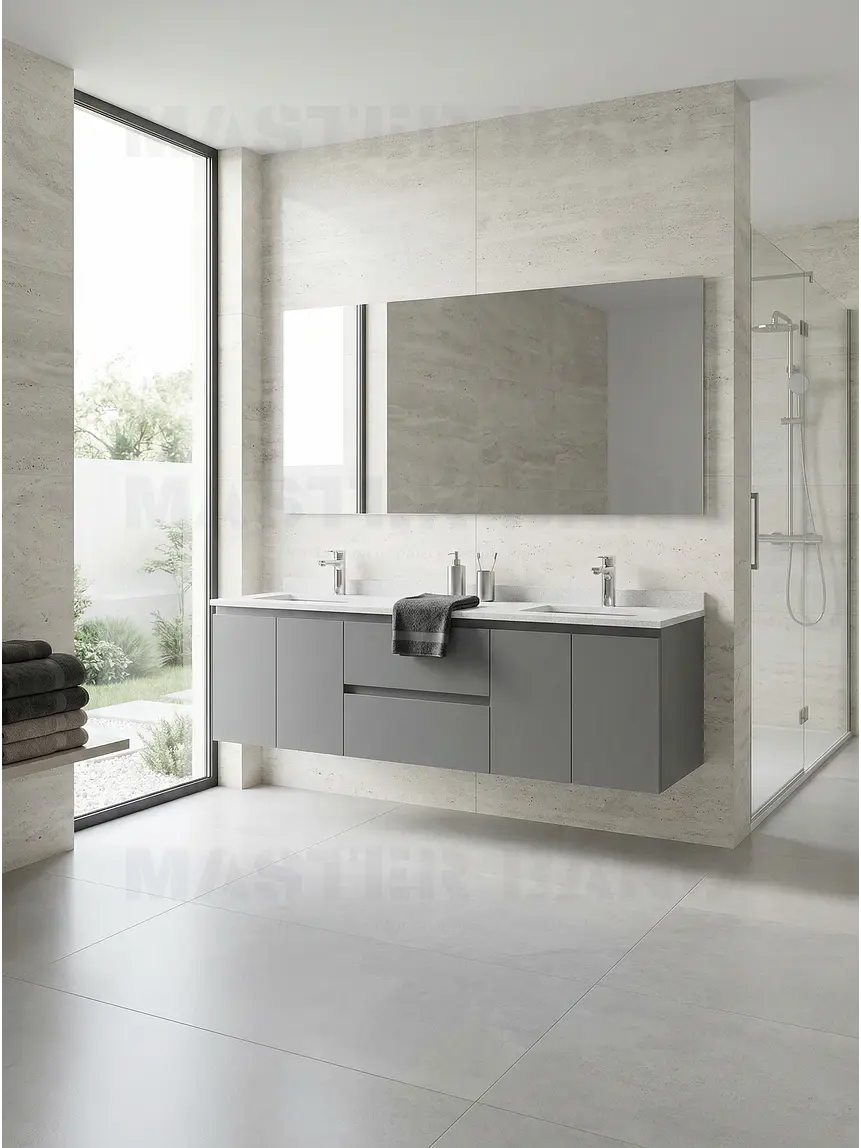 Mueble vanitorio Doble Aéreo  de 190 cm /  M2-1928 -DA / carbon 1