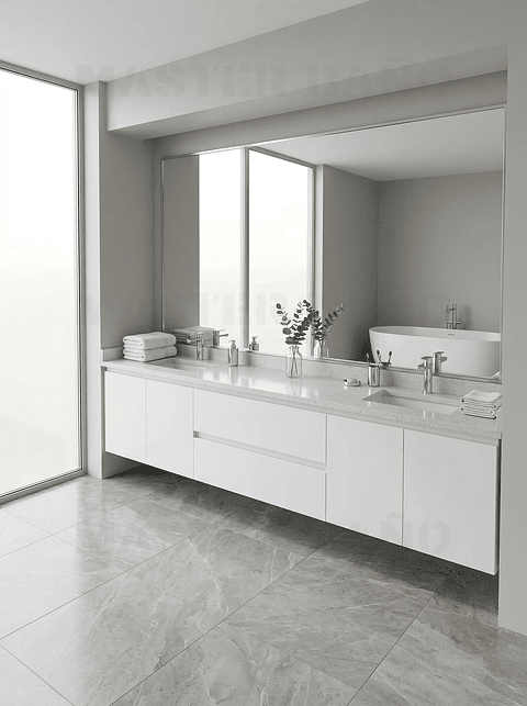 Mueble vanitorio Doble Aéreo  de 200 cm /  M2-2028 -DA / Blanco