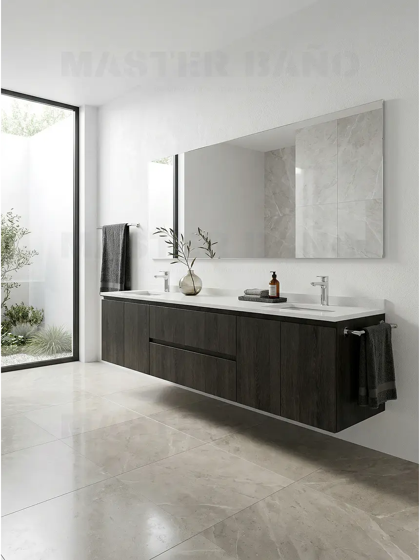 Mueble vanitorio Doble Aéreo  de 200 cm /  M2-2028 -DA / espresso 1