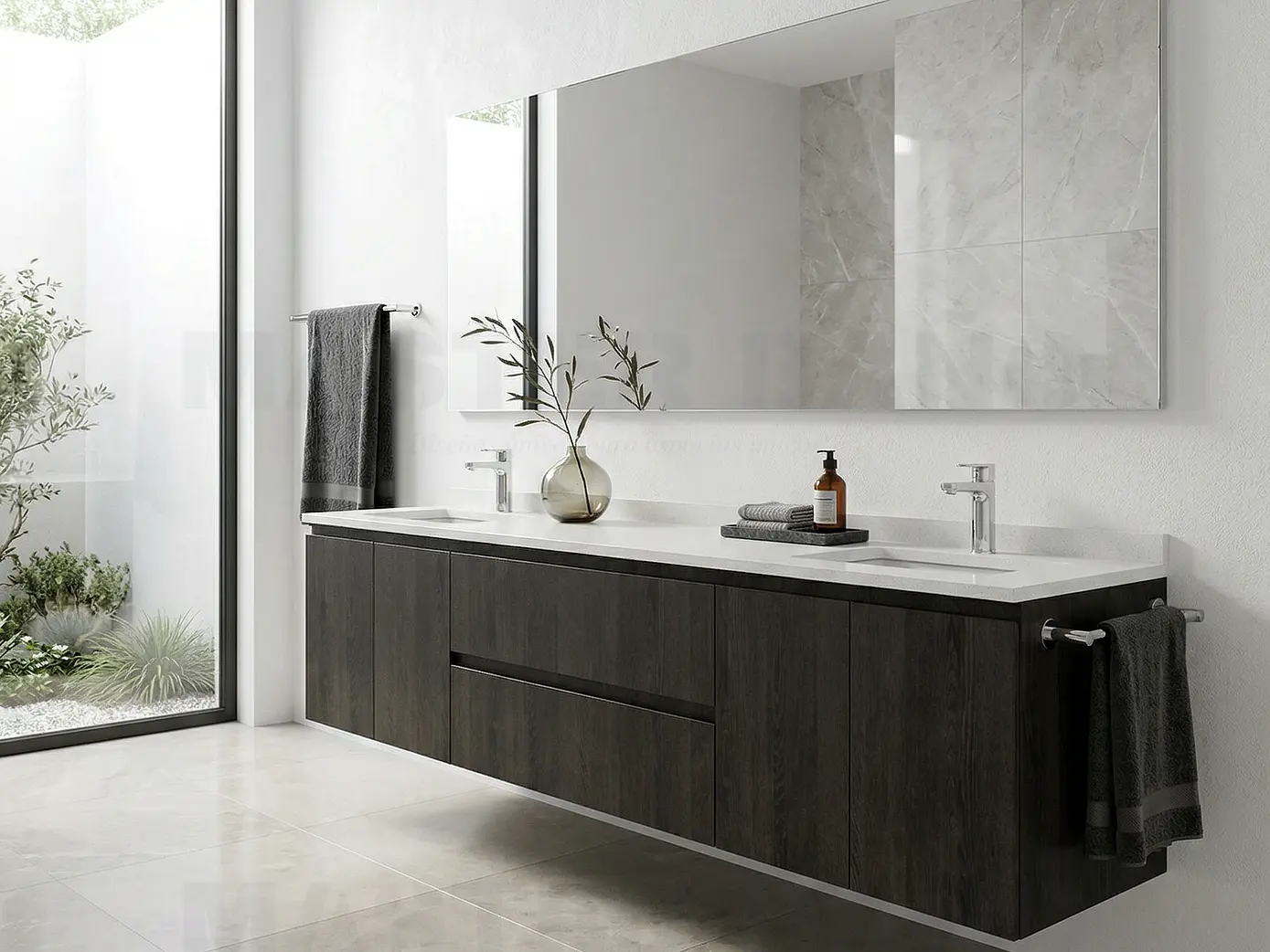 Mueble vanitorio Doble Aéreo  de 200 cm /  M2-2028 -DA / espresso 1