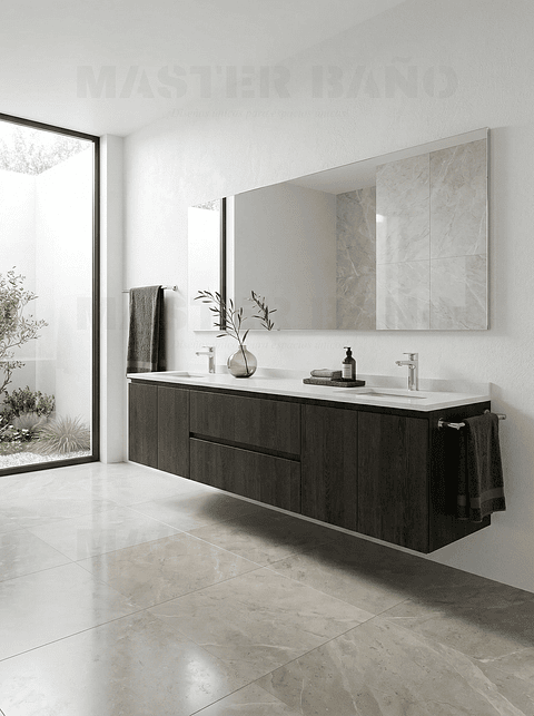 Mueble vanitorio Doble Aéreo  de 200 cm /  M2-2028 -DA / espresso