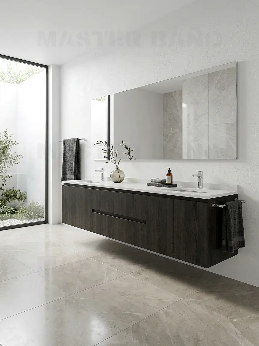 Mueble vanitorio Doble Aéreo  de 200 cm /  M2-2028 -DA / espresso 1