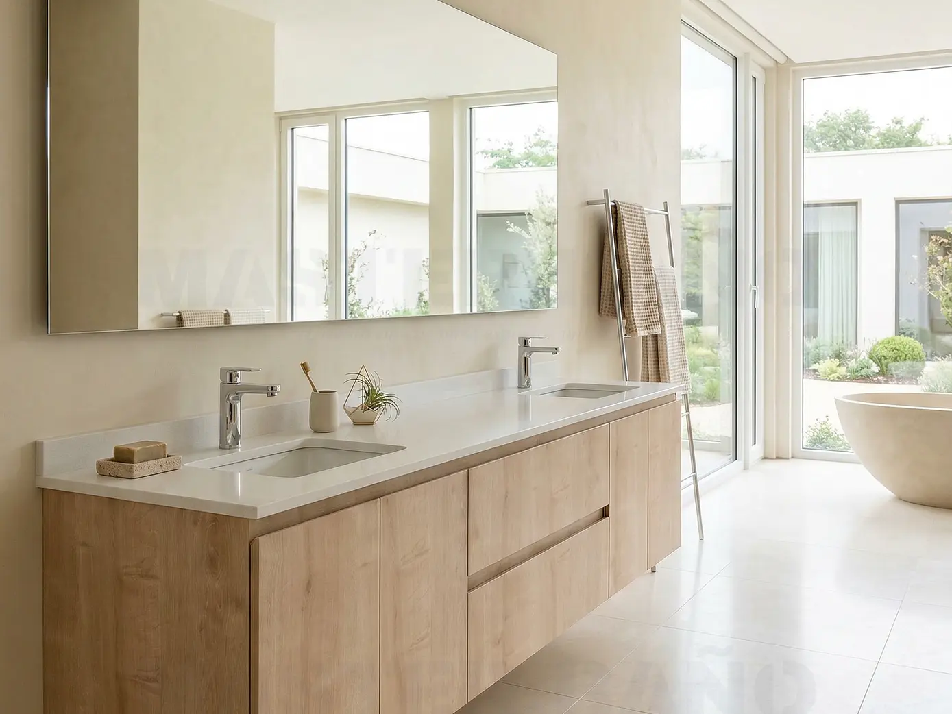 Mueble vanitorio Doble Aéreo  de 200 cm /  M2-2028 -DA / Rustico 1