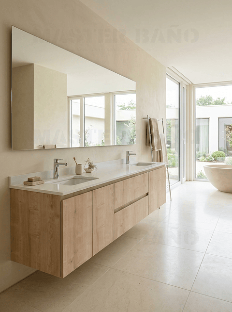 Mueble vanitorio Doble Aéreo  de 200 cm /  M2-2028 -DA / Rustico