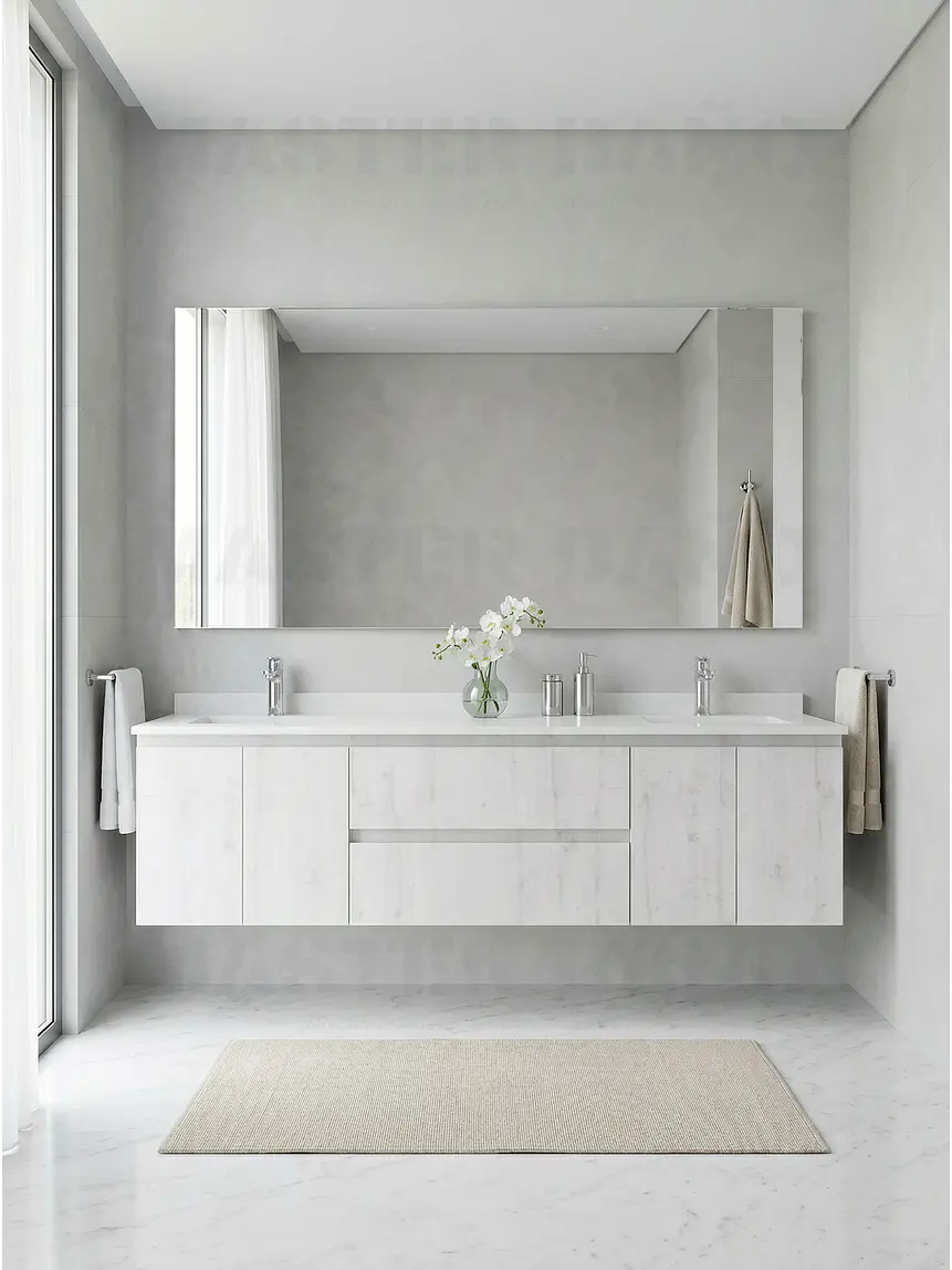 Mueble vanitorio Doble Aéreo  de 200 cm /  M2-2028 -DA / Alaska 1