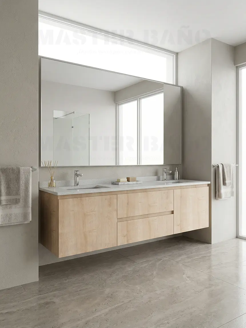 Mueble vanitorio Doble Aéreo  de 180 cm /  M2-1823 -DA / Rustico 1