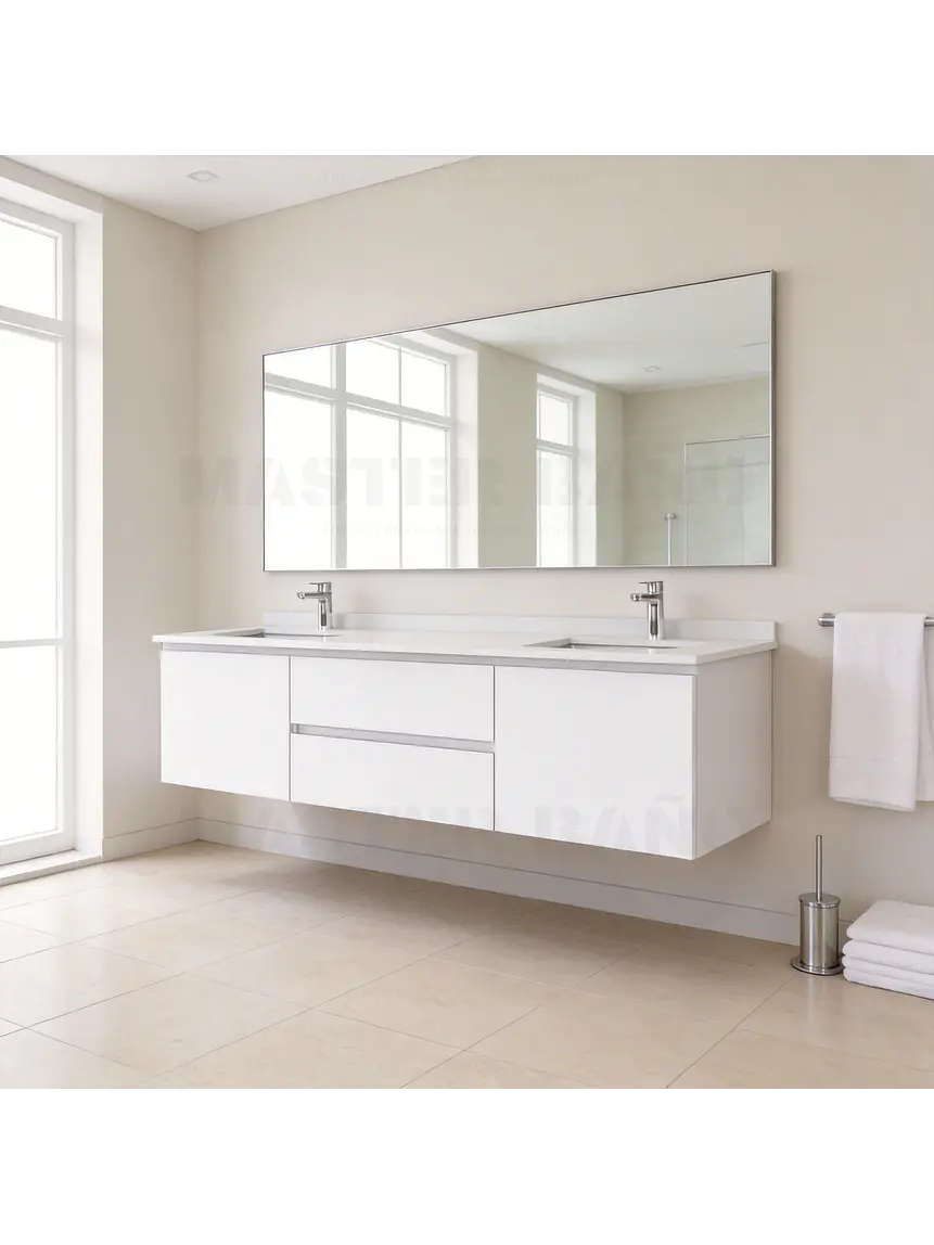Mueble vanitorio Doble Aéreo  de 180 cm /  M2-1823 -DA / Blanco 1