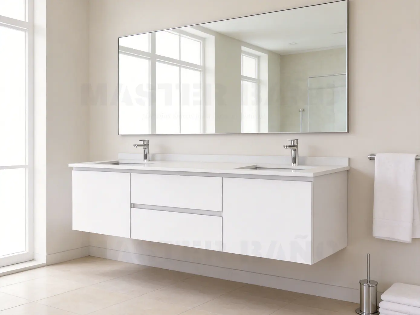 Mueble vanitorio Doble Aéreo  de 180 cm /  M2-1823 -DA / Blanco 1