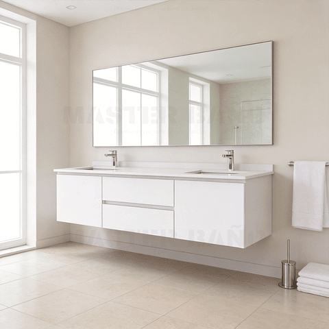 Mueble vanitorio Doble Aéreo  de 180 cm /  M2-1823 -DA / Blanco