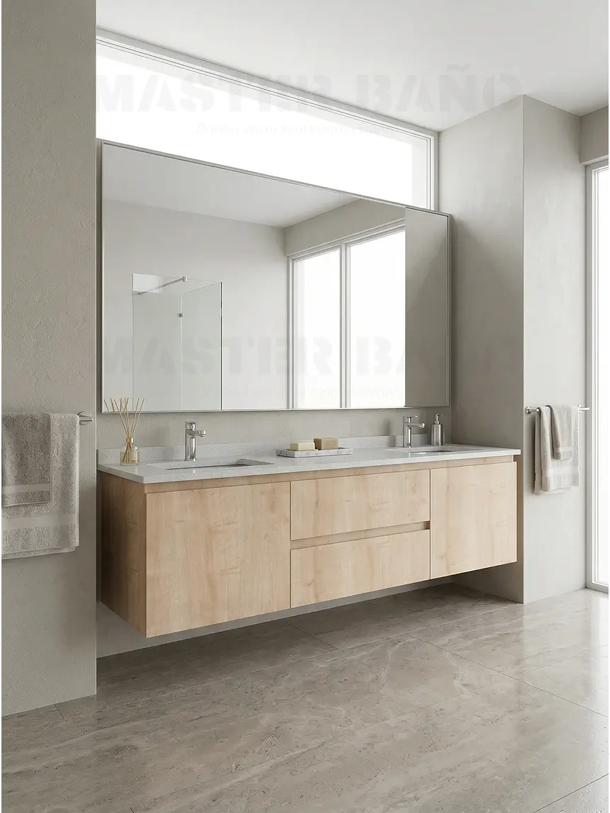 Mueble vanitorio Doble Aéreo  de 170 cm /  M2-1723 -DA / Rustico 1