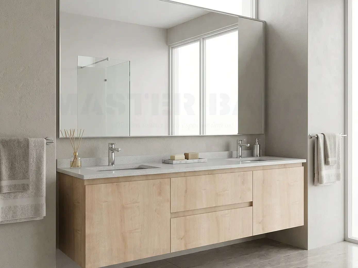 Mueble vanitorio Doble Aéreo  de 170 cm /  M2-1723 -DA / Rustico 1