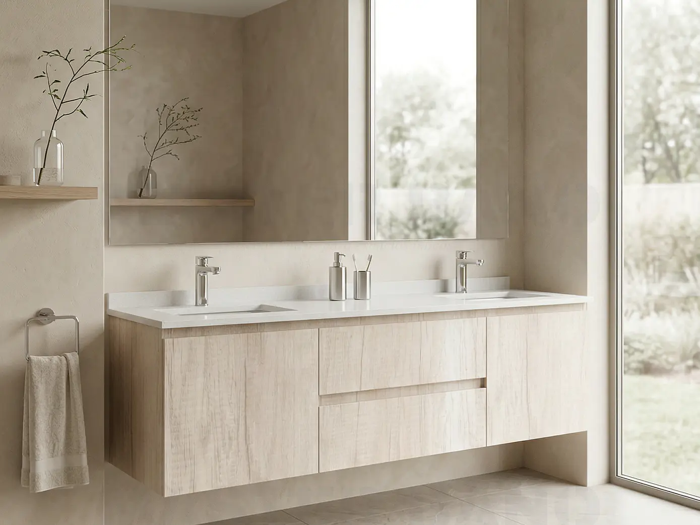 Mueble vanitorio Doble Aéreo  de 170 cm /  M2-1723 -DA / Toscana 1