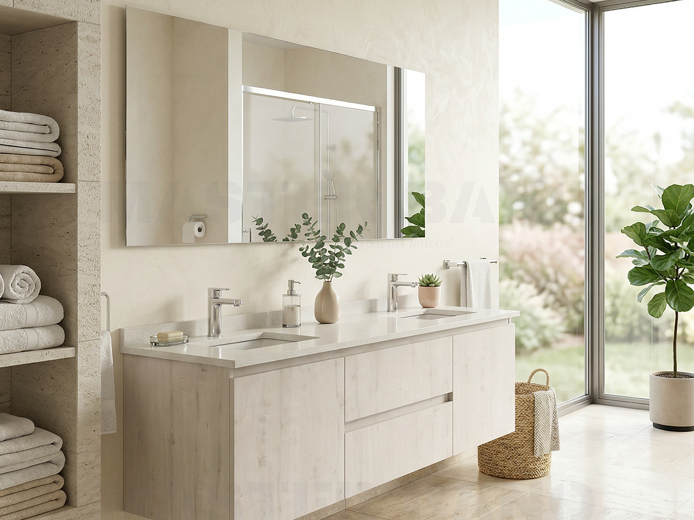 Mueble vanitorio Doble Aéreo  de 170 cm /  M2-1723 -DA / Alaska 1