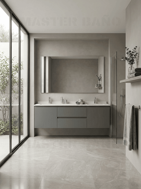 Mueble vanitorio Doble Aéreo  de 170 cm /  M2-1723 -DA / Carbon 