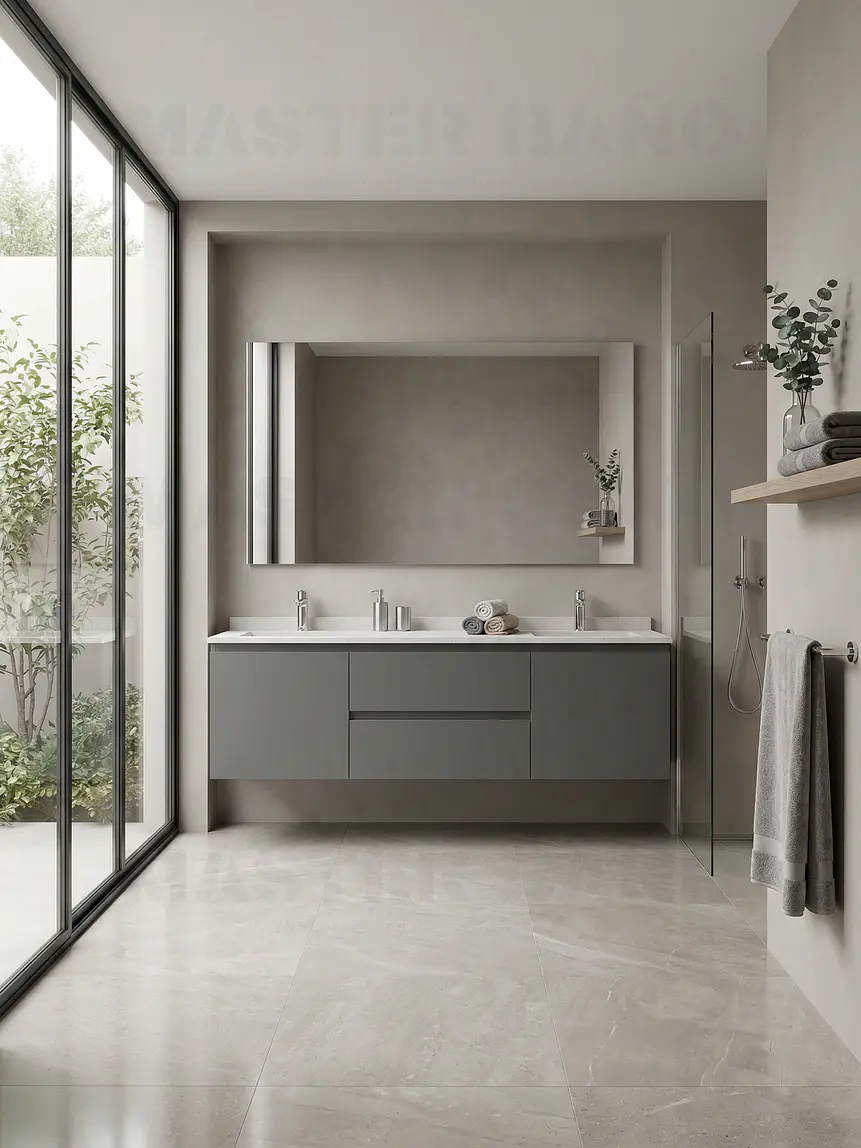 Mueble vanitorio Doble Aéreo  de 170 cm /  M2-1723 -DA / Carbon  1