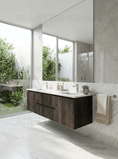 Mueble vanitorio Doble Aéreo  de 160 cm /  M2-1623 -DA / Espresso