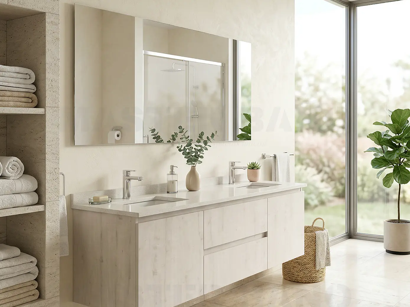 Mueble vanitorio Doble Aéreo  de 160 cm /  M2-1623 -DA / Alaska 1