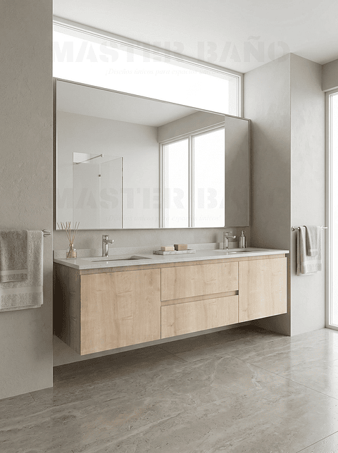 Mueble vanitorio Doble Aéreo  de 160 cm /  M2-1623 -DA / Rustico