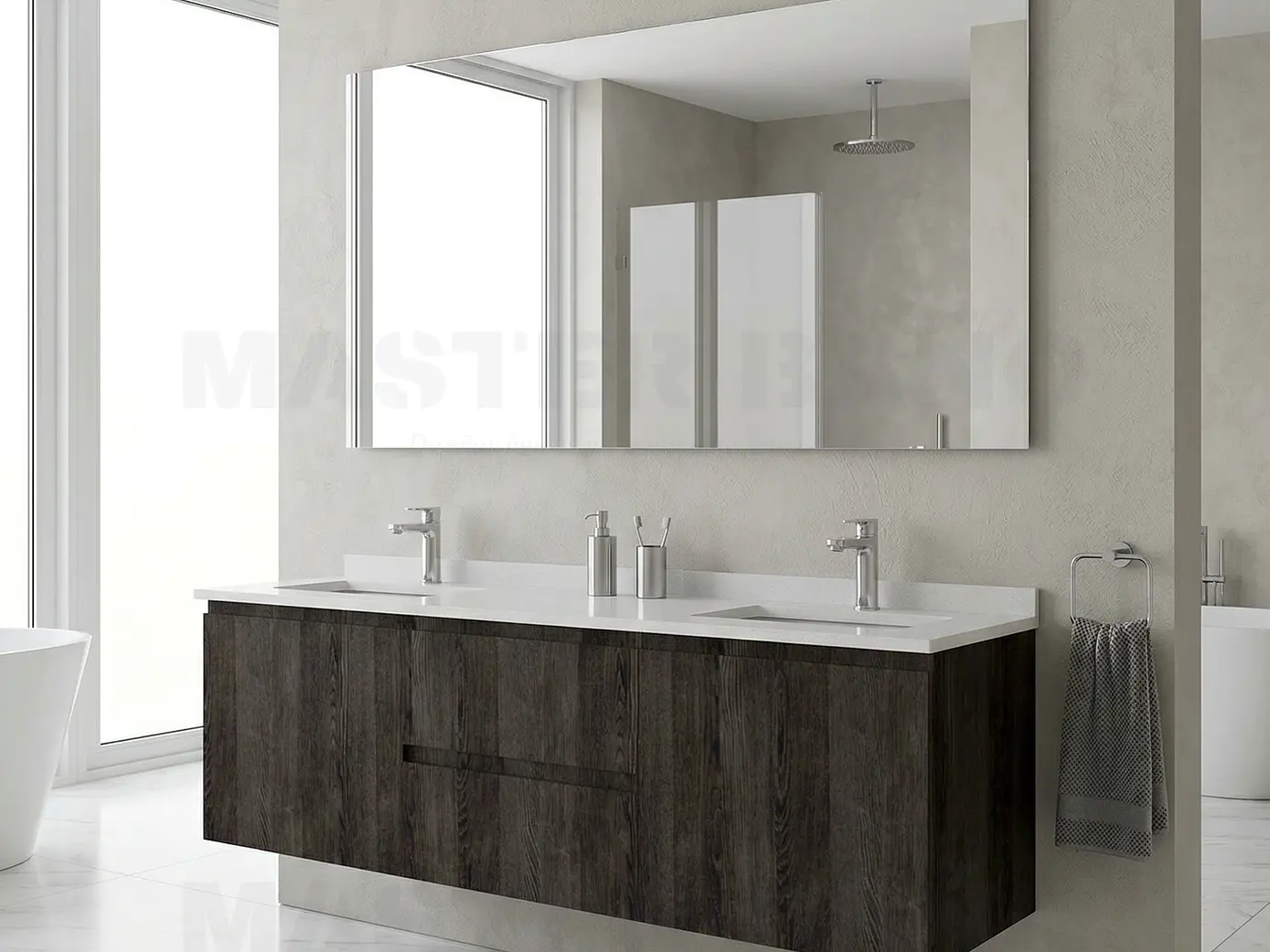 Mueble vanitorio Doble Aéreo  de 150 cm /  M2-1523 -DA / Espresso 1