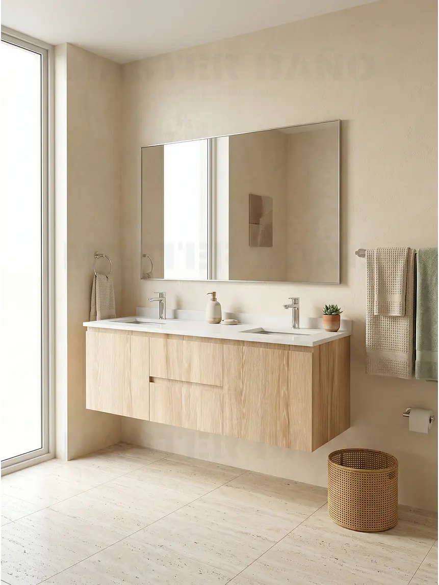 Mueble vanitorio Doble Aéreo  de 150 cm /  M2-1523 -DA / Cava 1