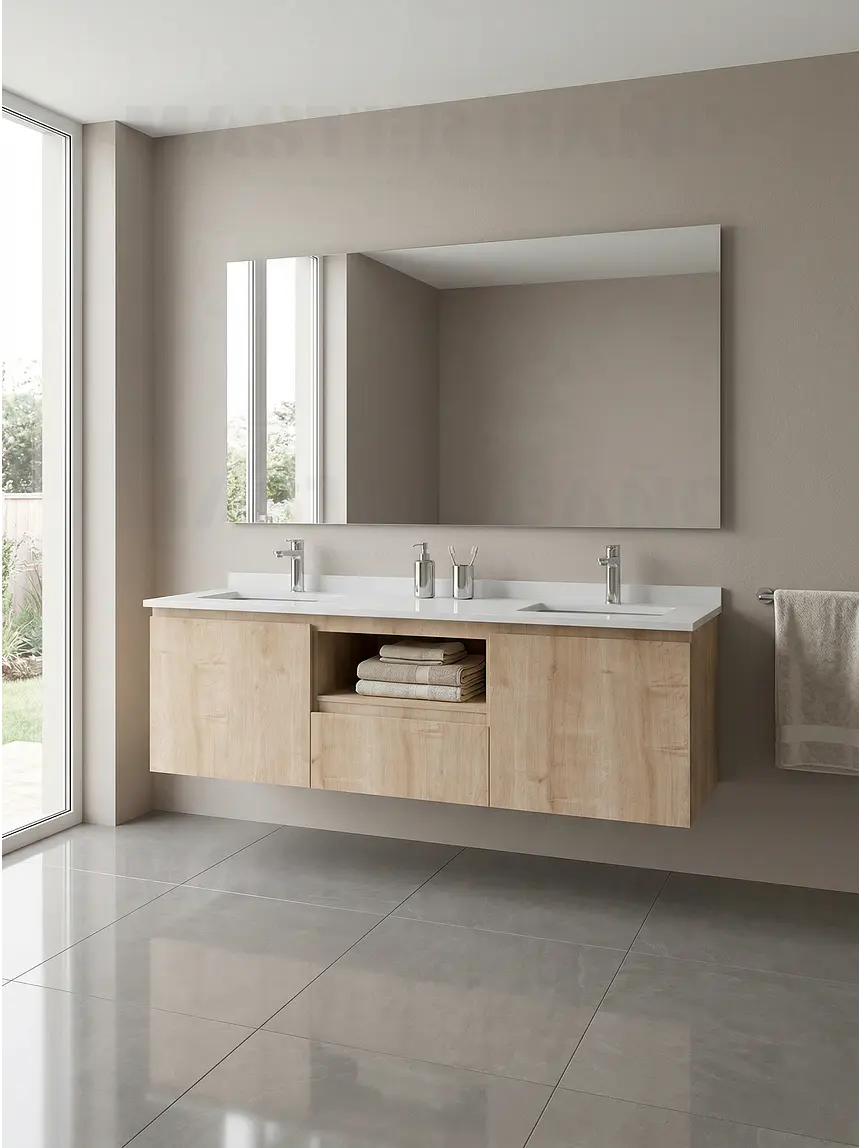 Mueble vanitorio Doble Aéreo  de 150 cm /  M2-1523 -DA / Rustico 1