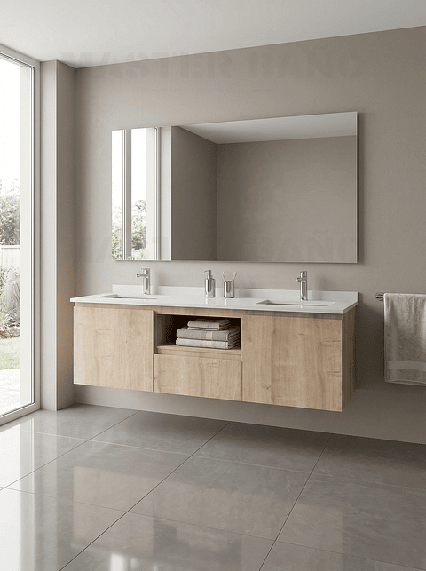 Mueble vanitorio Doble Aéreo  de 150 cm /  M2-1523 -DA / Rustico