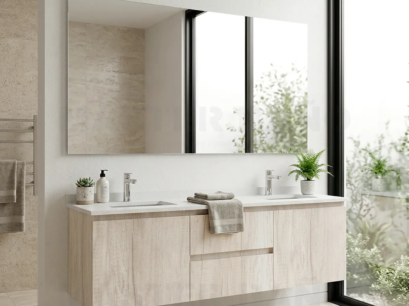 Mueble vanitorio Doble Aéreo  de 150 cm /  M2-1523 -DA / Toscana 1