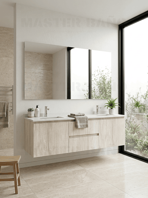 Mueble vanitorio Doble Aéreo  de 150 cm /  M2-1523 -DA / Toscana