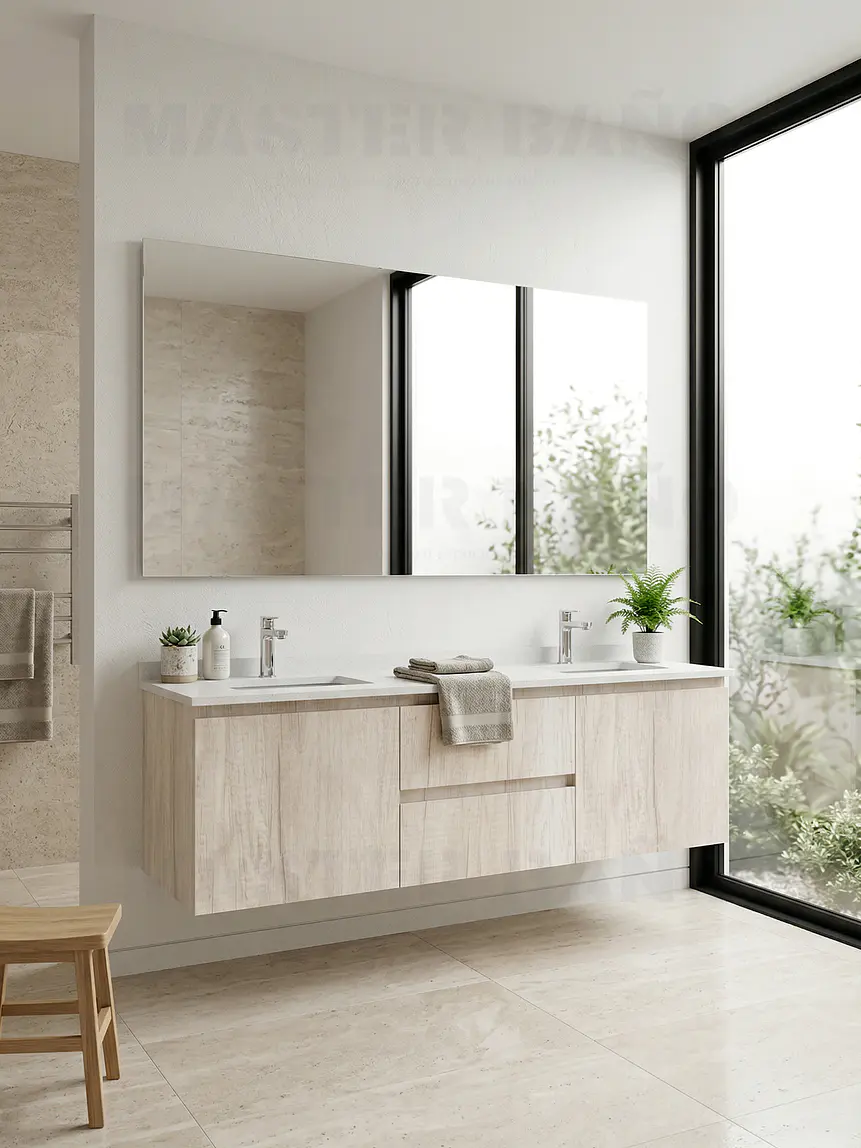 Mueble vanitorio Doble Aéreo  de 150 cm /  M2-1523 -DA / Toscana 1