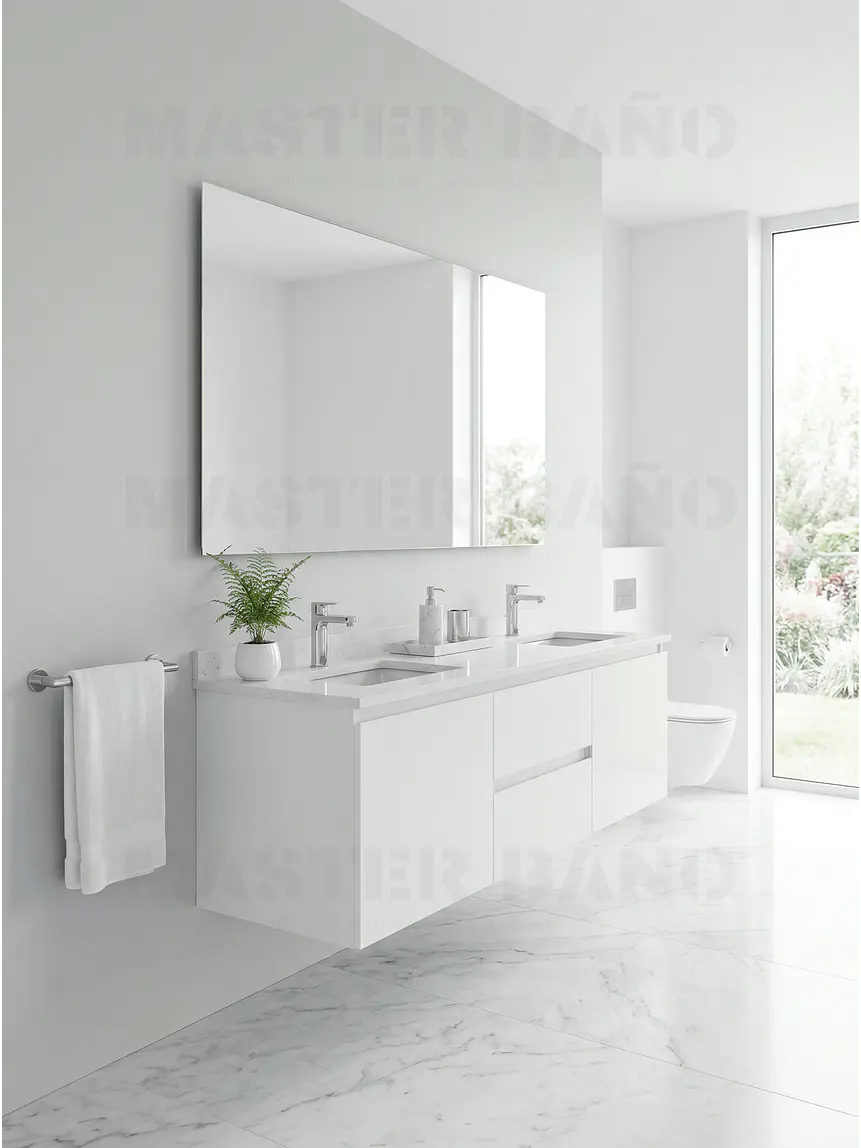 Mueble vanitorio Doble Aéreo  de 150 cm /  M2-1523 -DA / Blanco 1