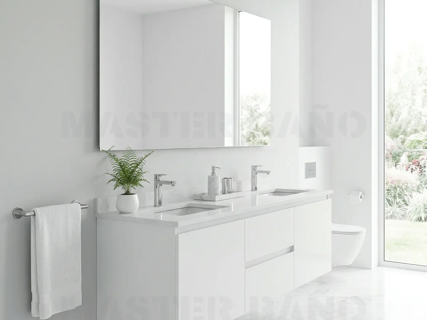 Mueble vanitorio Doble Aéreo  de 150 cm /  M2-1523 -DA / Blanco 1