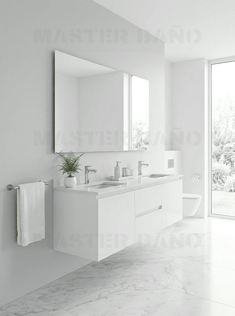 Mueble vanitorio Doble Aéreo  de 150 cm /  M2-1523 -DA / Blanco