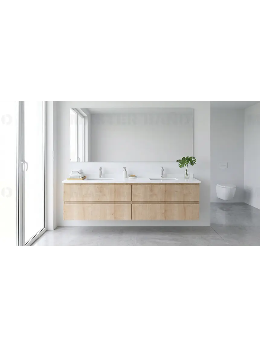 Mueble vanitorio Doble Aéreo  de 170 cm /  M4-1723 -DA / Rustico 1