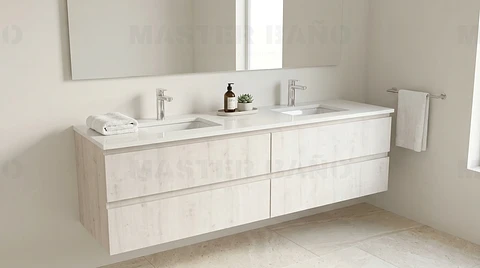 Mueble vanitorio Doble Aéreo  de 170 cm /  M4-1723 -DA / Alaska