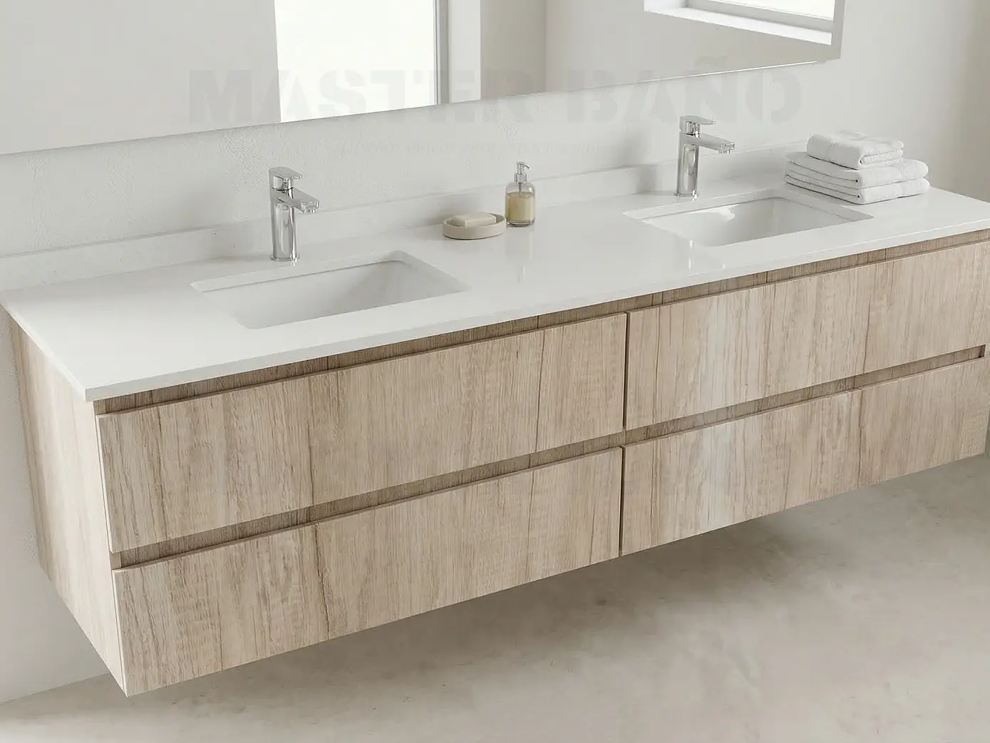 Mueble vanitorio Doble Aéreo  de 170 cm /  M4-1723 -DA / Toscana 1