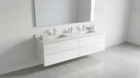 Mueble vanitorio Doble Aéreo  de 170 cm /  M4-1723 -DA / Blanco