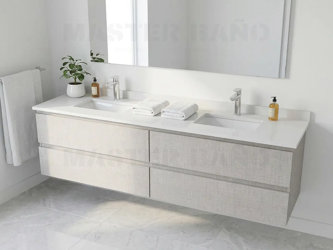 Mueble vanitorio Doble Aéreo  de 160 cm /  M4-1623 -DA / Giorno 1