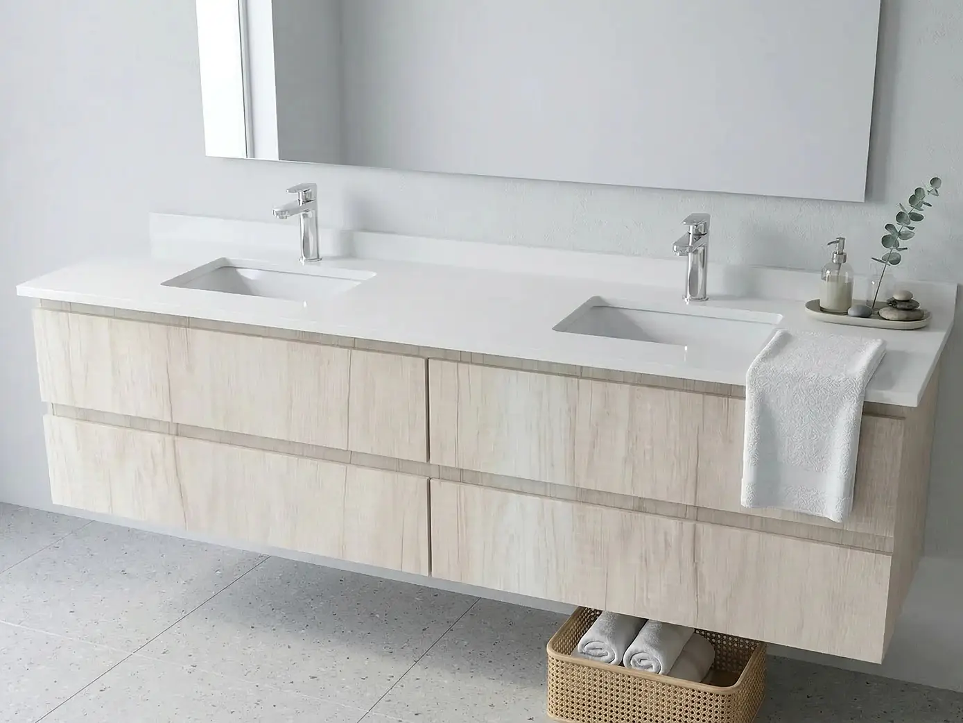 Mueble vanitorio Doble Aéreo  de 160 cm /  M4-1623 -DA / Toscana 1