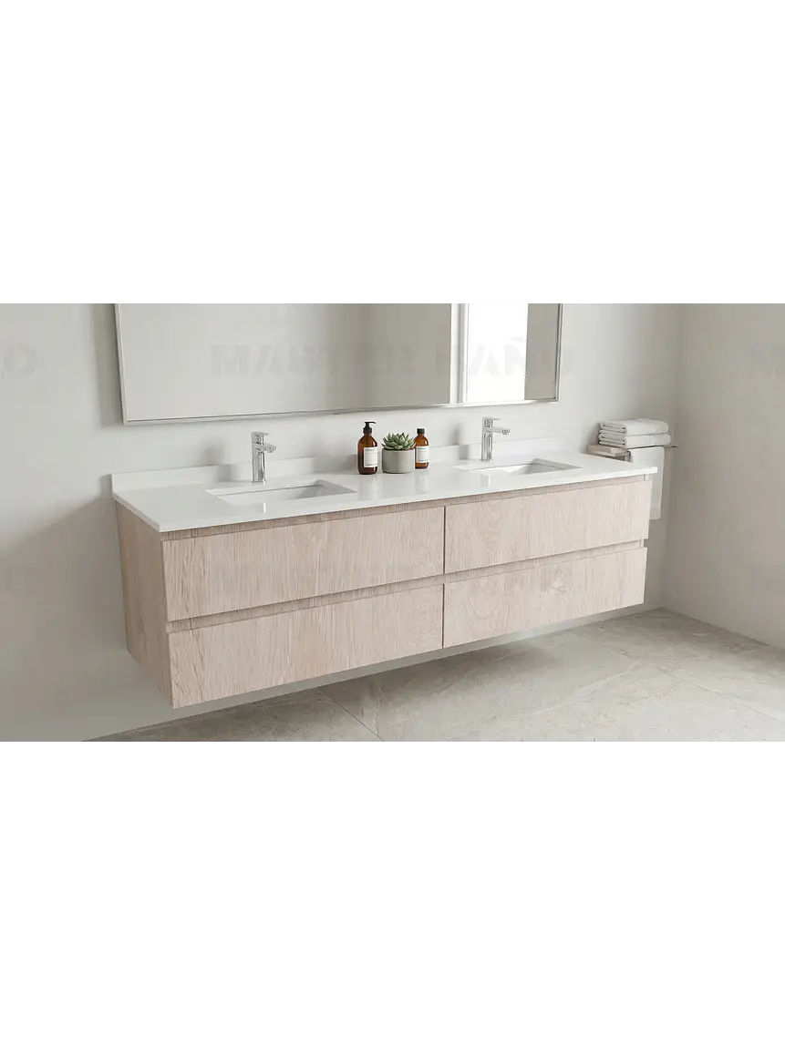 Mueble vanitorio Doble Aéreo  de 150 cm con cubierta de cuarzo /  M4-1533 -DA /  Provenzal 1