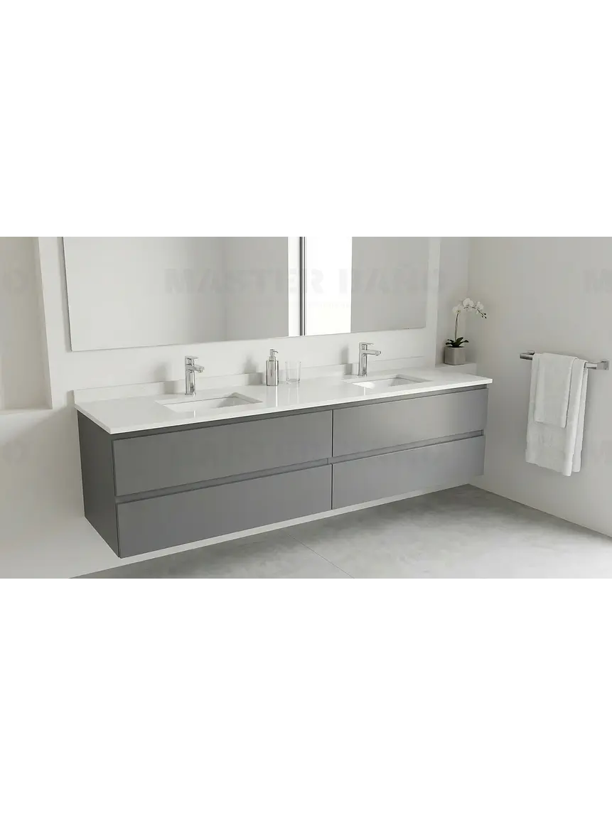 Mueble vanitorio Doble Aéreo  de 180 cm /  M4-1823 -DA / Carbon 1