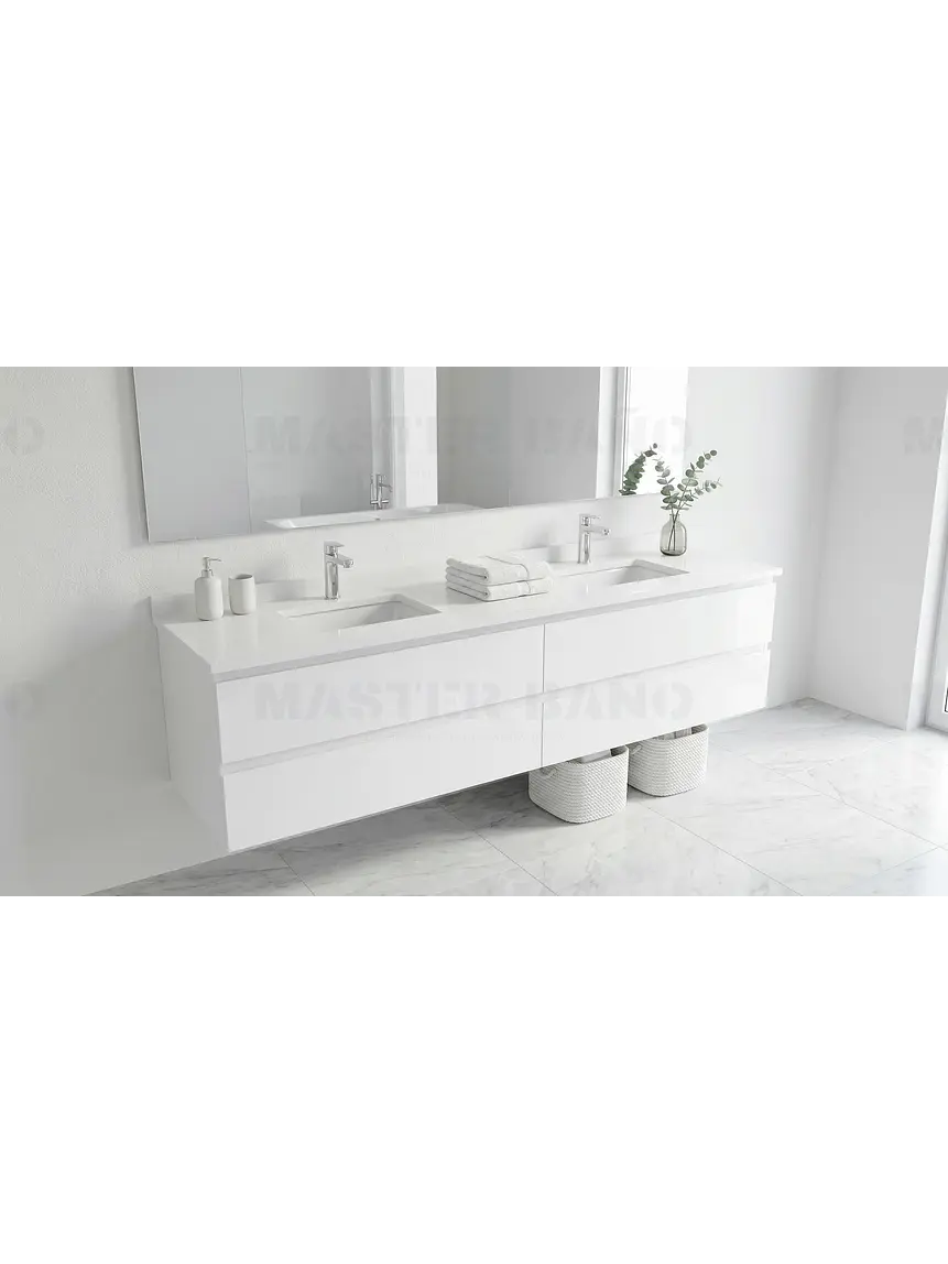 Mueble vanitorio Doble Aéreo  de 180 cm /  M4-1823 -DA / Blanco 1