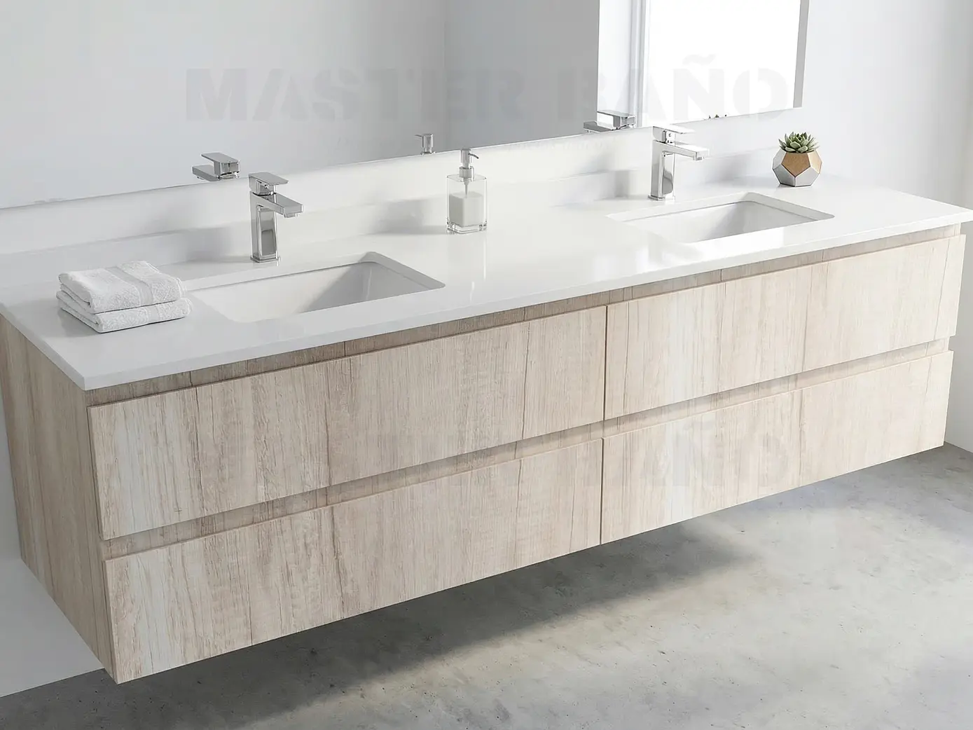 Mueble vanitorio Doble Aéreo  de 180 cm /  M4-1823 -DA / Toscana 1