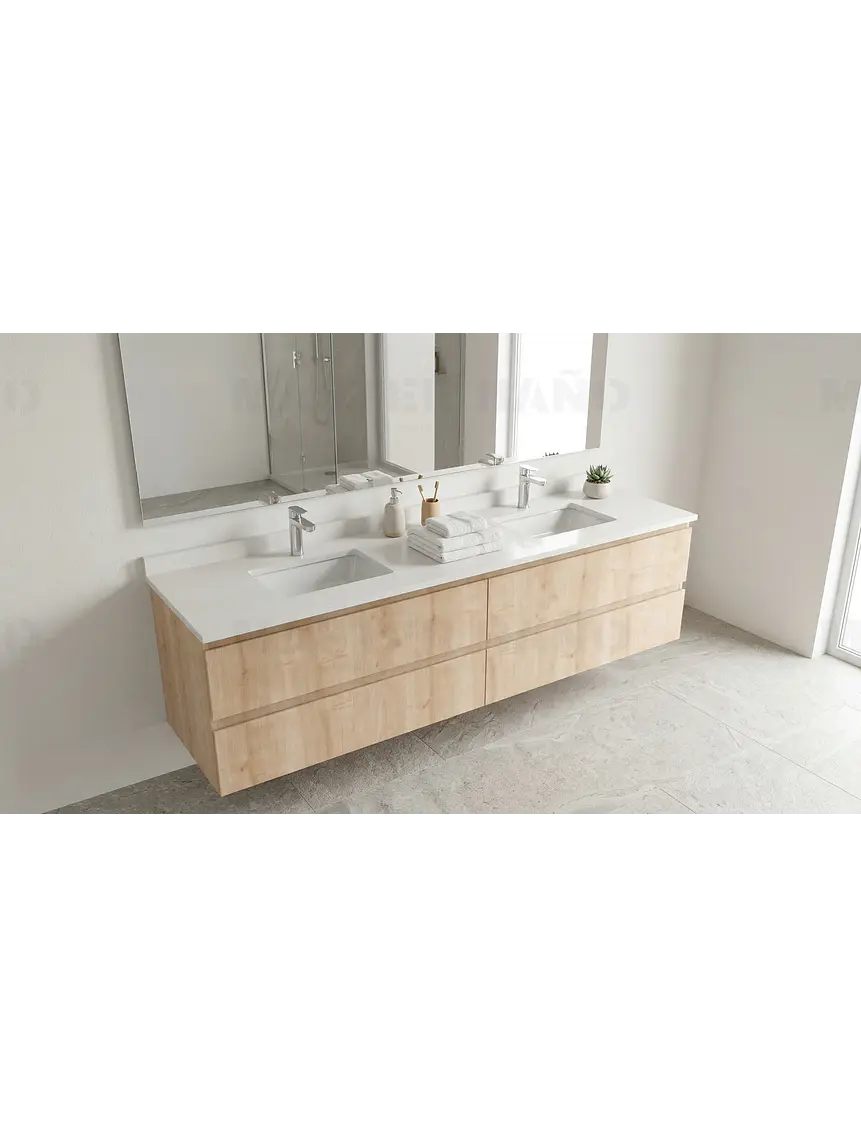 Mueble vanitorio Doble Aéreo  de 180 cm /  M4-1823 -DA / Rustico 1