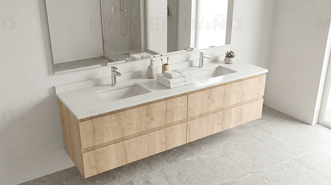 Mueble vanitorio Doble Aéreo  de 180 cm /  M4-1823 -DA / Rustico