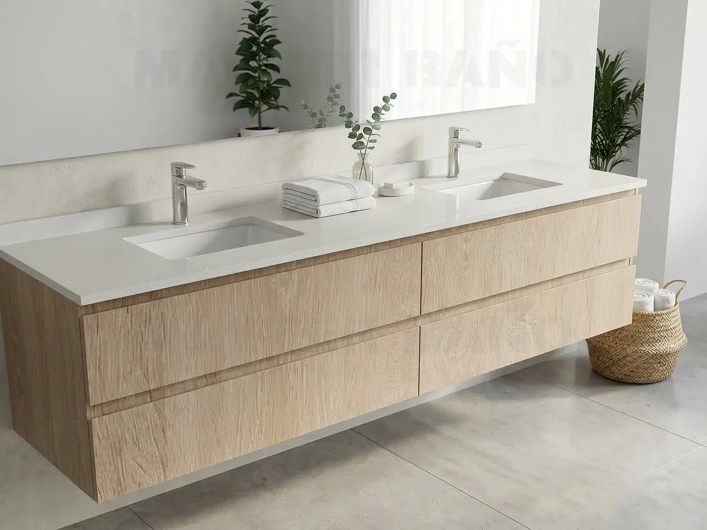 Mueble vanitorio Doble Aéreo  de 180 cm /  M4-1823 -DA / Provenzal 1