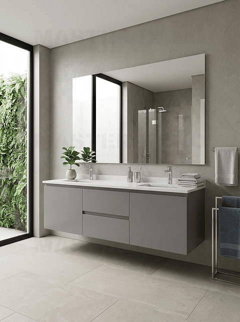 Mueble vanitorio Doble Aéreo  de 140 cm /  M2-1423 -DA / Carbon